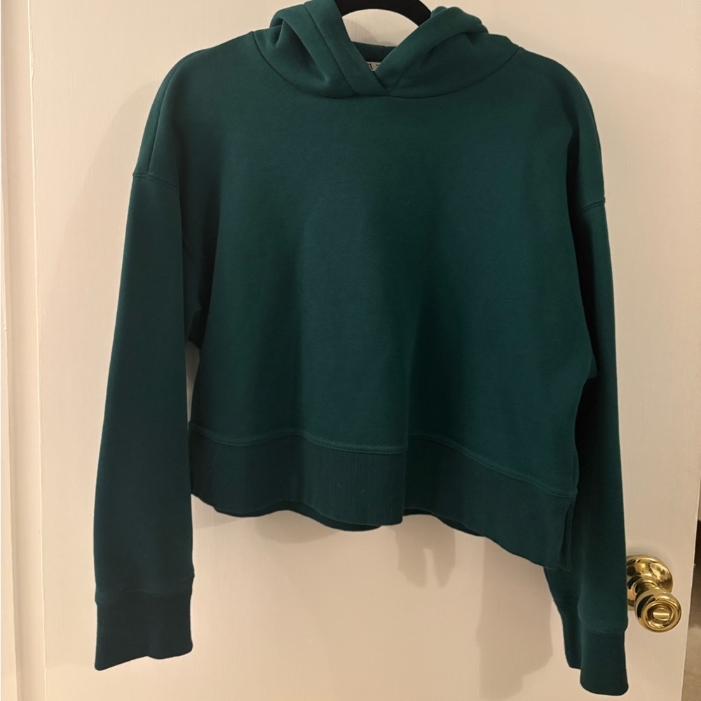 Zara Cropped Fleece Hoodie